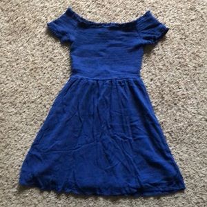 Navy blue off the shoulder dress